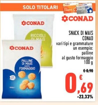 Conad SNACK DI MAIS CONAD 100 g offerta