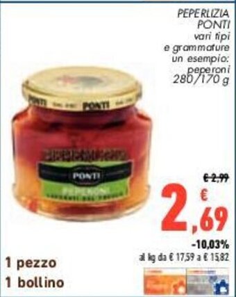 Conad PEPERLIZIA PONTI vari tipi 280/170 g offerta