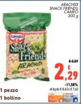 Conad ARACHIDI SNACK FRIENDS CAMEO 300 g offerta