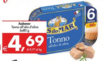 Deco Supermercati Asdomar Tonno all'olio d'oliva 6x80 g offerta
