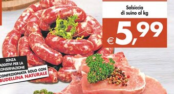 Deco Supermercati Salsiccia di suino al kg offerta