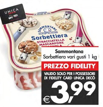 Deco Supermercati Sammontana Sorbettiera vari gusti 1 kg offerta