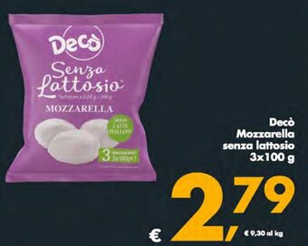 Deco Supermercati Decò Mozzarella senza lattosio 3 x 100 g offerta