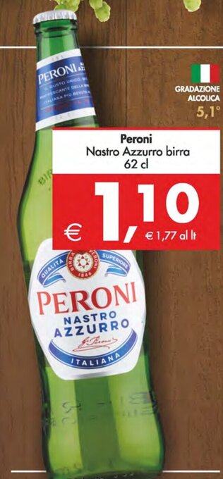 Deco Supermercati Peroni Nastro Azzurro birra 62 cl offerta