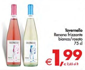 Deco Supermercati Tavernello Renana frizzante bianco/rosato 75 cl offerta