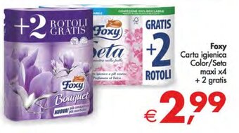 Deco Supermercati Foxy Carta igienica Color/Seta maxi x4 + 2 gratis offerta