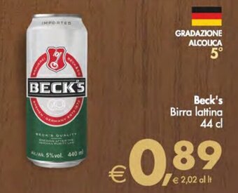 Deco Supermercati Beck's Birra lattina 44 cl offerta