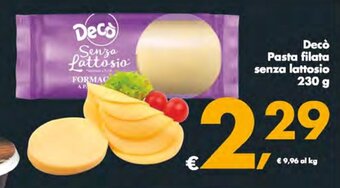 Deco Supermercati Decò Pasta filata senza lattosio 230 g offerta