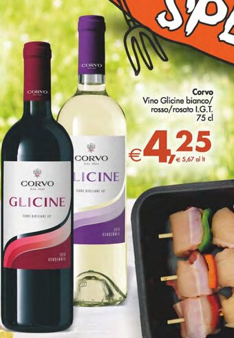 Deco Supermercati Corvo Vino Glicine bianco/ rosso/rosato I.G.T. 75 cl offerta