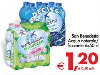 Deco Supermercati San Benedetto Acqua naturale/ frizzante 6x50 cl offerta