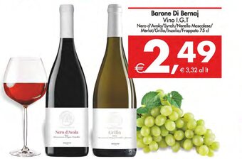 Deco Supermercati Barone Di Bernaj Vino I.G.T Nero d'Avola/Syrah/Nerello Mascalese/ Merlot/Grillo/Inzolia/Frappato 75 cl offerta