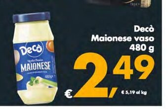Deco Supermercati Decò Maionese vaso 480 g offerta