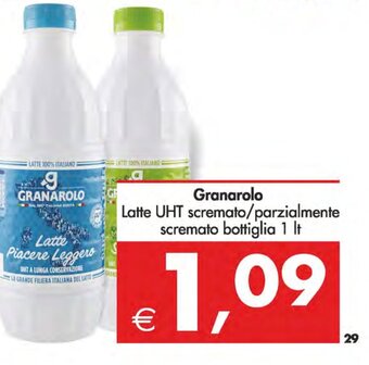 Deco Supermercati Granarolo Latte UHT scremato/parzialmente scremato bottiglia 1 Lt offerta