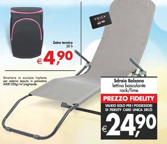 Sdraio Bolzano lettino basculante rock/lime