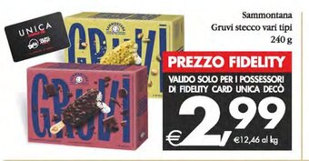 Deco Supermercati Sammontana Gruvi stecco vari tipi 240 g offerta