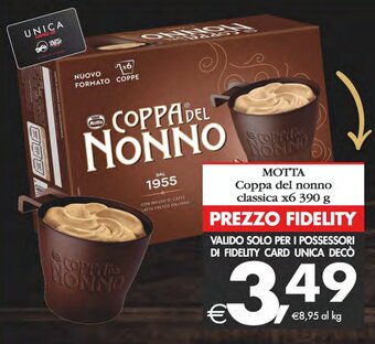 Deco Supermercati MOTTA Coppa del nonno classica x6 390 g offerta