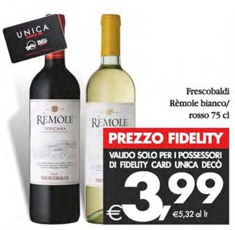 Deco Supermercati Frescobaldi Rèmole bianco/ rosso 75 cl offerta
