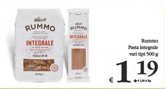 Deco Supermercati Rummo Pasta integrale vari tipi 500 g offerta