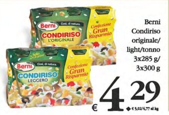 Deco Supermercati Berni Condiriso originale/ light/tonno 3x285 g/ 3x300 g offerta