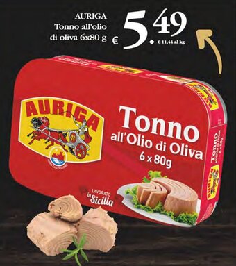 Deco Supermercati AURIGA Tonno all'olio di oliva 6x80 g offerta