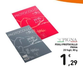 Conad FOGLI PROTOCOLLO PIGNA 20 fogli, 80 g offerta