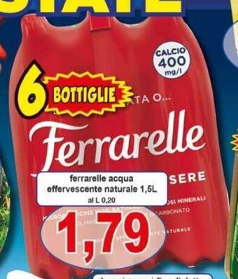 ferrarelle acqua effervescente naturale 1,5L al L 0,20