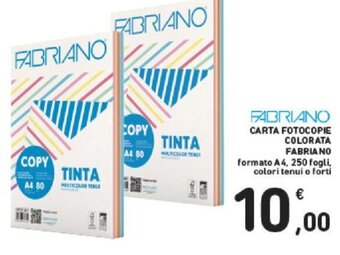 Conad CARTA FOTOCOPIE COLORATA FABRIANOA4 offerta