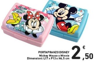 Conad PORTAPRANZO DISNEY L17 x P13 x H6,5 cm offerta