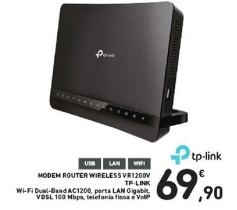 Conad MODEM ROUTER WIRELESS VR1200V TP-LINK offerta