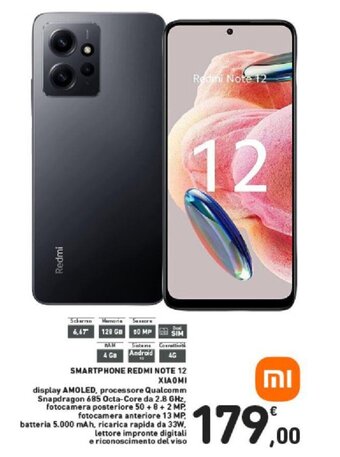 Conad SMARTPHONE REDMI NOTE 12 XIAOMI offerta