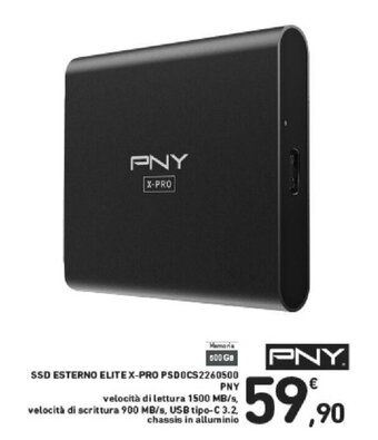 Conad PNY SSD ESTERNO ELITE X-PRO PSDOCS2260500 offerta