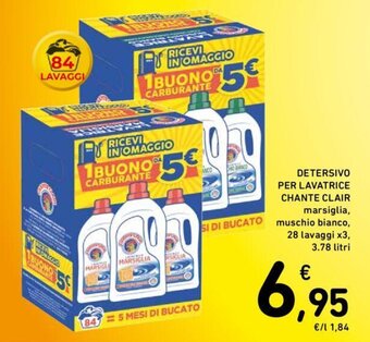DETERSIVO PER LAVATRICE CHANTE CLAIR 28 lavaggi x3,78 litri