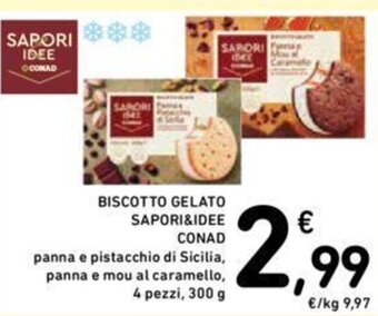 Conad BISCOTTO GELATO SAPORI&IDEE Conad 4 pezzi 300 g offerta