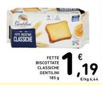 Conad FETTE BISCOTTATE CLASSICHE GENTILINI 185 g offerta