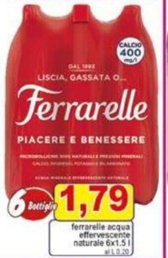 Pewex ferrarelle acqua effervescente naturale 6x1.5l offerta
