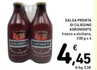 Conad SALSA PRONTA DI CILIEGINO AGROMONTE 330 g x 4 offerta
