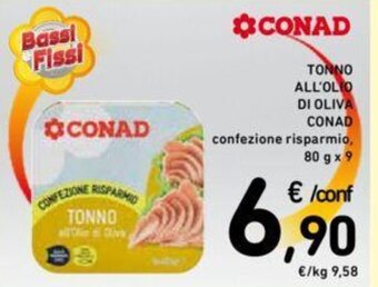 Conad TONNO ALL'OLIO DI OLIVA CONAD 80 g x 9 offerta