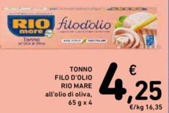 Conad TONNO FILO D'OLIO RIO MARE 65 g x 4 offerta