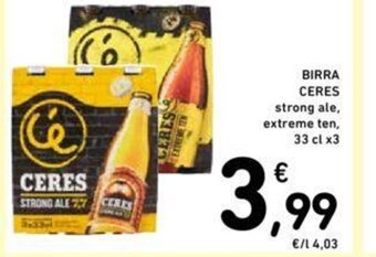 Conad BIRRA CERES 33 cl x3 offerta