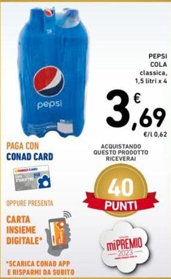 Conad PEPSI COLA classica, 1,5 litri x 4 offerta