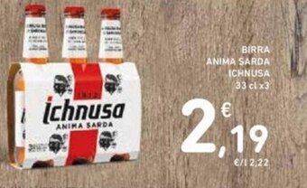 Conad BIRRA ANIMA SARDA ICHNUSA 33 cl x3 offerta