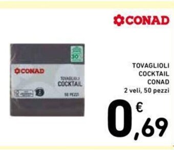 Conad TOVAGLIOLI COCKTAIL CONAD 2 veli, 50 pezzi offerta