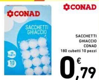 Conad SACCHETTI GHIACCIO CONAD 180 cubetti 10 pezzi offerta