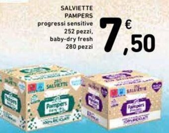 Conad SALVIETTE PAMPERS 252 pezzi/280 pezzi offerta