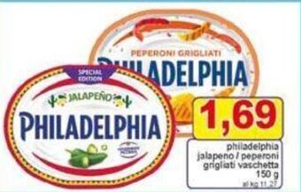 Pewex philadelphia jalapeno / peperoni grigliati vaschetta 150 g offerta