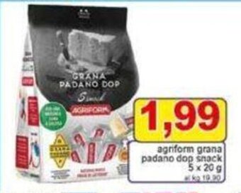 Pewex agriform grana padano dop snack 5x20g offerta