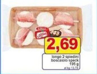 Pewex longo 2 spiedini boscaiolo speck 195 g offerta