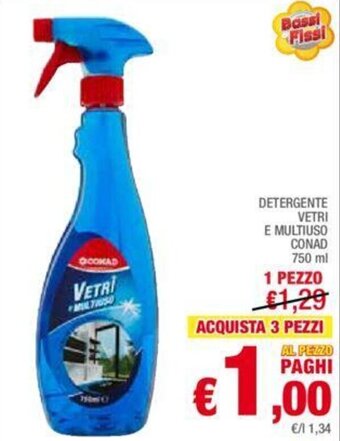 Conad DETERGENTE VETRI E MULTIUSO CONAD 750 ml offerta
