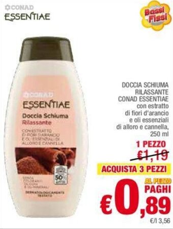 Conad DOCCIA SCHIUMA RILASSANTE CONAD ESSENTIAE 250 ml offerta