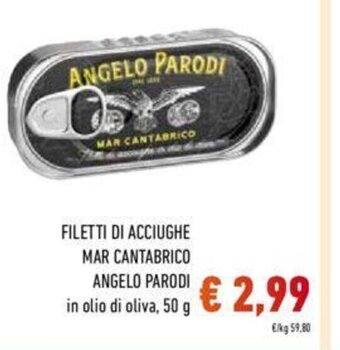 Conad FILETTI DI ACCIUGHE MAR CANTABRICO ANGELO PARODI 50 g offerta